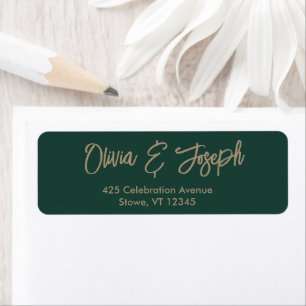 Eenvoudige moderne hand geschetst script smaragdgr etiket