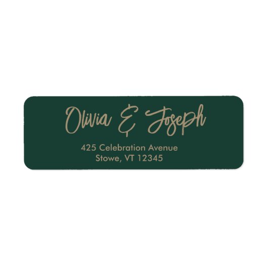 Eenvoudige moderne hand geschetst script smaragdgr etiket (Voorkant)