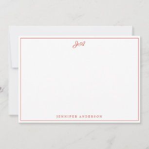 Eenvoudige moderne, handgeschreven, gecalligrafeer notitiekaartje
