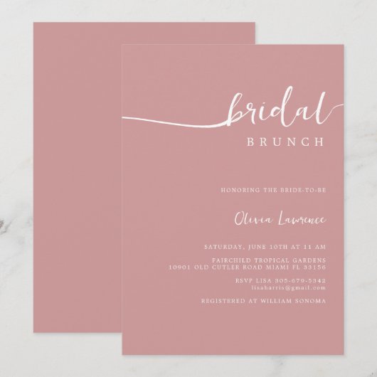 Eenvoudige, moderne handgeschreven handgeschreven  kaart (Voorkant / Achterkant)