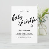 Eenvoudige, moderne handschrift Baby Sprinkle Kaart (Staand voorkant)