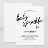Eenvoudige, moderne handschrift Baby Sprinkle Kaart (Voorkant / Achterkant)