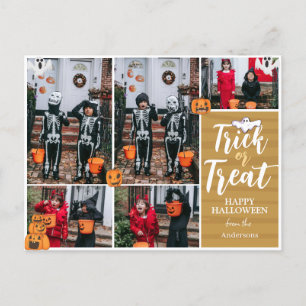 Eenvoudige Moderne Happy Halloween foto familie co Feestdagenkaart