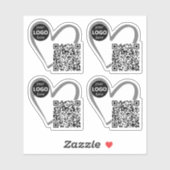 Eenvoudige moderne hartvormige Logo QR code Sjablo Sticker (Vel)