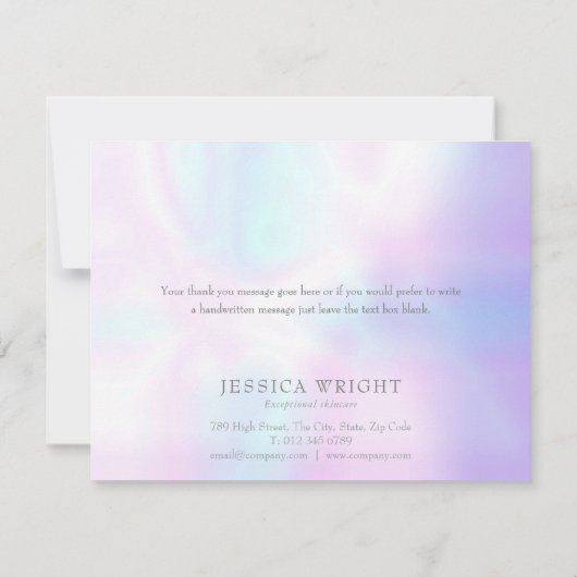 Eenvoudige Moderne Iridiscerende Zakelijke Dankkaa Bedankkaart (Achterkant)