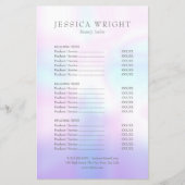 Eenvoudige Moderne Iridiserende Salon Service Menu (Voorkant)