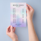 Eenvoudige Moderne Iridiserende Salon Service Menu (Hand)