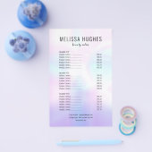 Eenvoudige Moderne Iridiserende Salon Service Menu (Enkel)