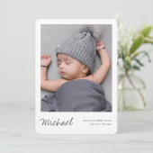 Eenvoudige, moderne jongen of meisjes Aangepaste f Aankondiging (Staand voorkant)