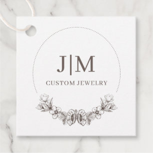 Eenvoudige moderne juwelen-monogram Labels voor he