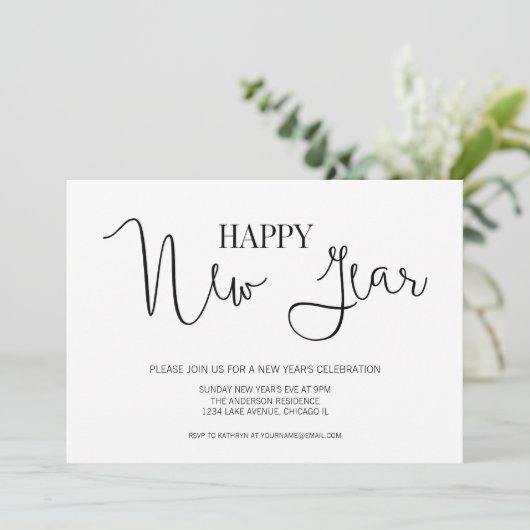 Eenvoudige, moderne Kaart voor uitnodigingen van E (Staand voorkant)