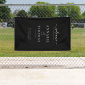 Eenvoudige moderne kalligrafie "Welkom" bruiloft Spandoek (Insitu)