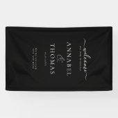 Eenvoudige moderne kalligrafie "Welkom" bruiloft Spandoek (Horizontaal)