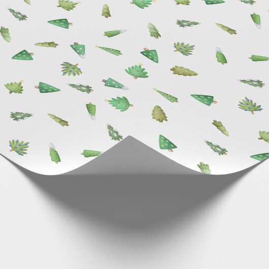 Eenvoudige moderne kerstboom cadeaupapier (Hoek)