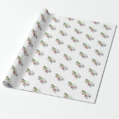 Eenvoudige moderne kerstbotanische feestdag cadeaupapier (Uitgerold)