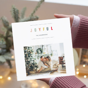 Eenvoudige, moderne kerstfoto Joyful Holiday