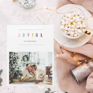 Eenvoudige, moderne kerstfoto Joyful Holiday