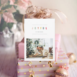 Eenvoudige, moderne kerstfoto Joyful Holiday