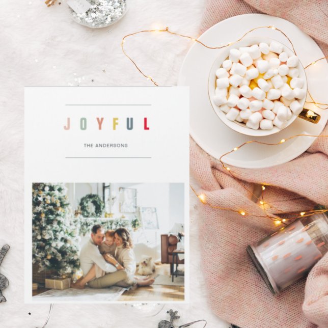 Eenvoudige, moderne kerstfoto | Joyful Holiday (Creator heeft geüpload)