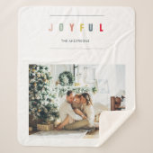 Eenvoudige, moderne kerstfoto | Joyful Holiday Sherpa Deken (Voorkant)