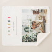 Eenvoudige, moderne kerstfoto | Joyful Holiday Sherpa Deken (Voorkant (horizontaal))