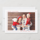 Eenvoudige, moderne kerstfotokaart - Aangepast Feestdagenkaart (Voorkant)