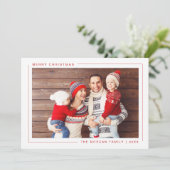 Eenvoudige, moderne kerstfotokaart - Aangepast Feestdagenkaart (Staand voorkant)