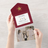 Eenvoudige, moderne kerstkaarten en heldere kerstk all in one uitnodiging (Afscheurbaar)