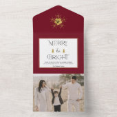 Eenvoudige, moderne kerstkaarten en heldere kerstk all in one uitnodiging (Binnen)