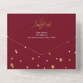 Eenvoudige, moderne kerstkaarten en heldere kerstk all in one uitnodiging (Achterkant)