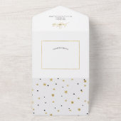 Eenvoudige, moderne kerstkaarten en heldere kerstk all in one uitnodiging (Buitenkant)