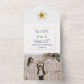 Eenvoudige, moderne kerstkaarten en heldere kerstk all in one uitnodiging (Binnen)