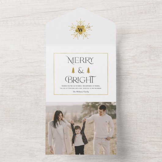 Eenvoudige, moderne kerstkaarten en heldere kerstk all in one uitnodiging (Binnen)