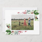 Eenvoudige, moderne kerstsneeuwwitfoto Foto Feestdagenkaart (Voorkant)