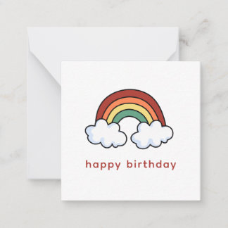 Eenvoudige Moderne Kleurrijke Regenboog Verjaardag Notitiekaartje