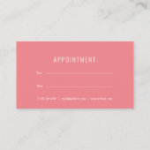 Eenvoudige moderne koraalrode en witte afspraakkaa visitekaartje (Achterkant)