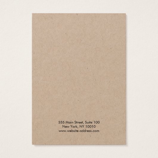 Eenvoudige, moderne Kraft-kaart Visitekaartje (Achterkant)