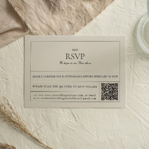 Eenvoudige & Moderne Label QR-code RSVP-kaart RSVP Kaartje
