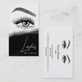 Eenvoudige Moderne Lashes Eyes en Brows Hand getro Visitekaartje (Voorkant / Achterkant)