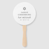 Eenvoudige moderne legant ster van David Bat Mitzv Handwaaier (Achterkant)