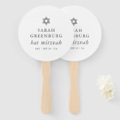 Eenvoudige moderne legant ster van David Bat Mitzv Handwaaier (Voorkant en achterkant)