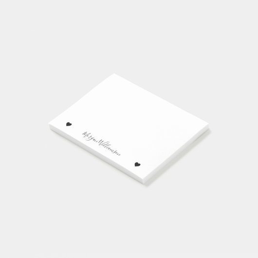 Eenvoudige moderne legante naam post-it® notes (Schuin)