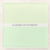 Eenvoudige, moderne lichte lentegroen glazen onderzetter (Voorkant)