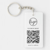 Eenvoudige moderne Logo QR Code Business Sleutelhanger (Voorkant)