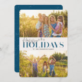 Eenvoudige moderne marine Prettige feestdagen twee Feestdagenkaart (Voorkant / Achterkant)