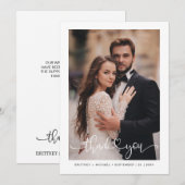 Eenvoudige, moderne, met de hand uitgeruste hartfo bedankkaart (Voorkant / Achterkant)