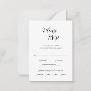Eenvoudige moderne mini-RSVP-kaart Notitiekaartje