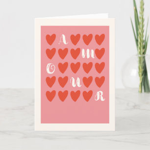 Eenvoudige Moderne Minimaal Amour Valentijnsdagkaa Feestdagen Kaart