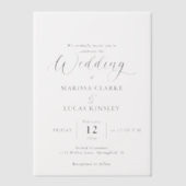 Eenvoudige moderne minimale aangepaste foto bruilo vellum uitnodigingen (Voorkant)