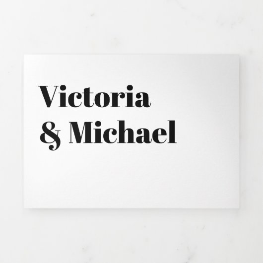 Eenvoudige moderne minimale bruiloft drieluik uitnodiging (Cover)